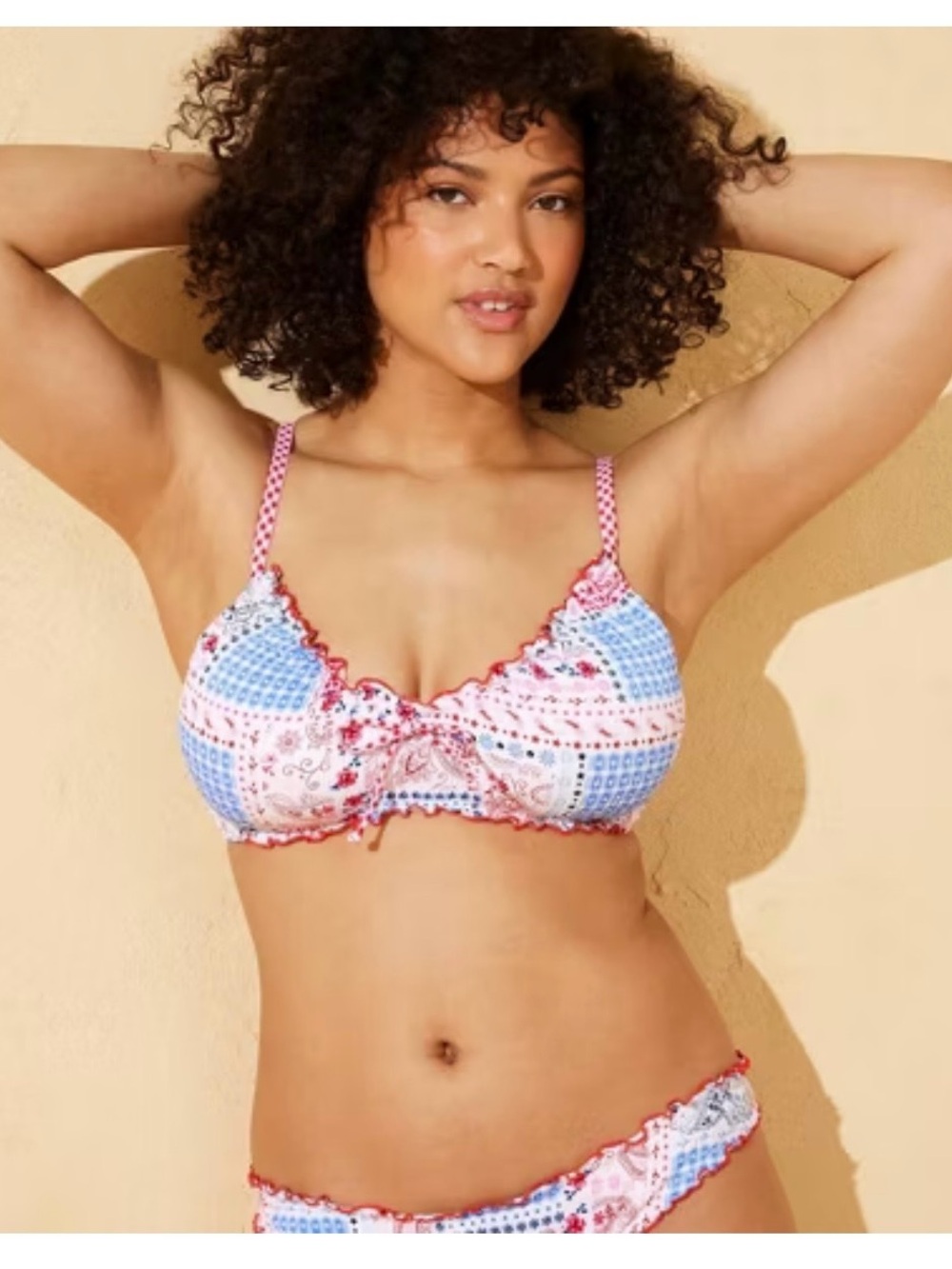 wild fable Pink, Blue & Red Printed Bikini Set size L NWT
